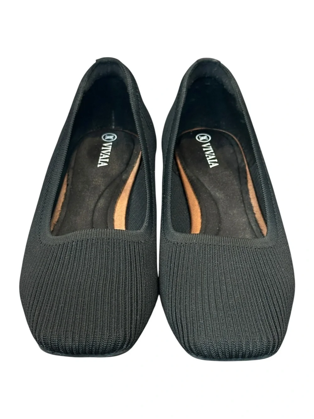 VIVAIA Megan Square-Toe Woven Chunky Block Heels Black Women’s US9/EU40 $179 - Picture 5 of 7